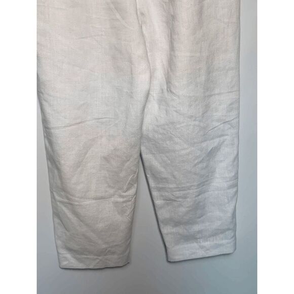 Club Monoco 22" Inseam White Linen Side Button Capri Pant - Picture 2 of 7
